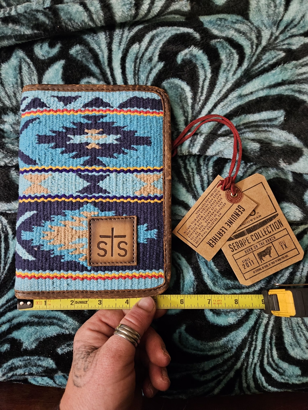 STS Ranchwear Turquoise Navy Multicolor Southwestern Wallet